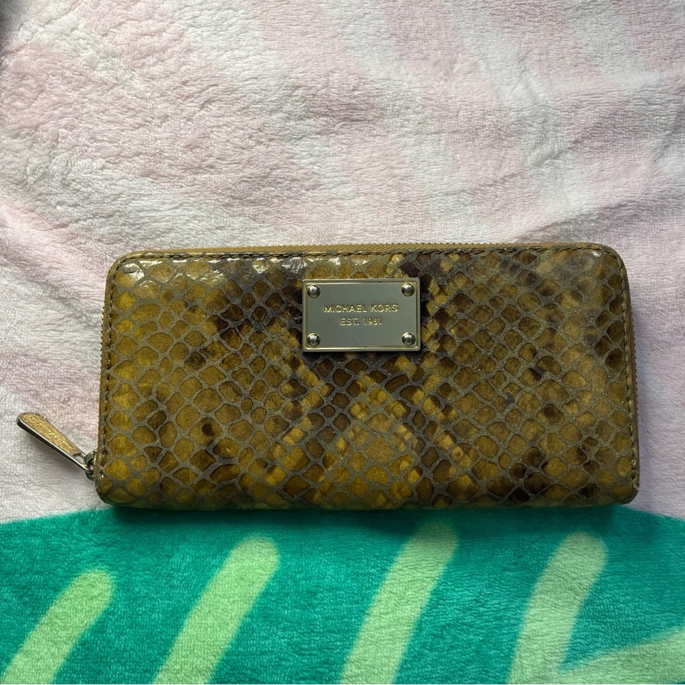 Michael Kors Python Long Zip Wallet - image 1